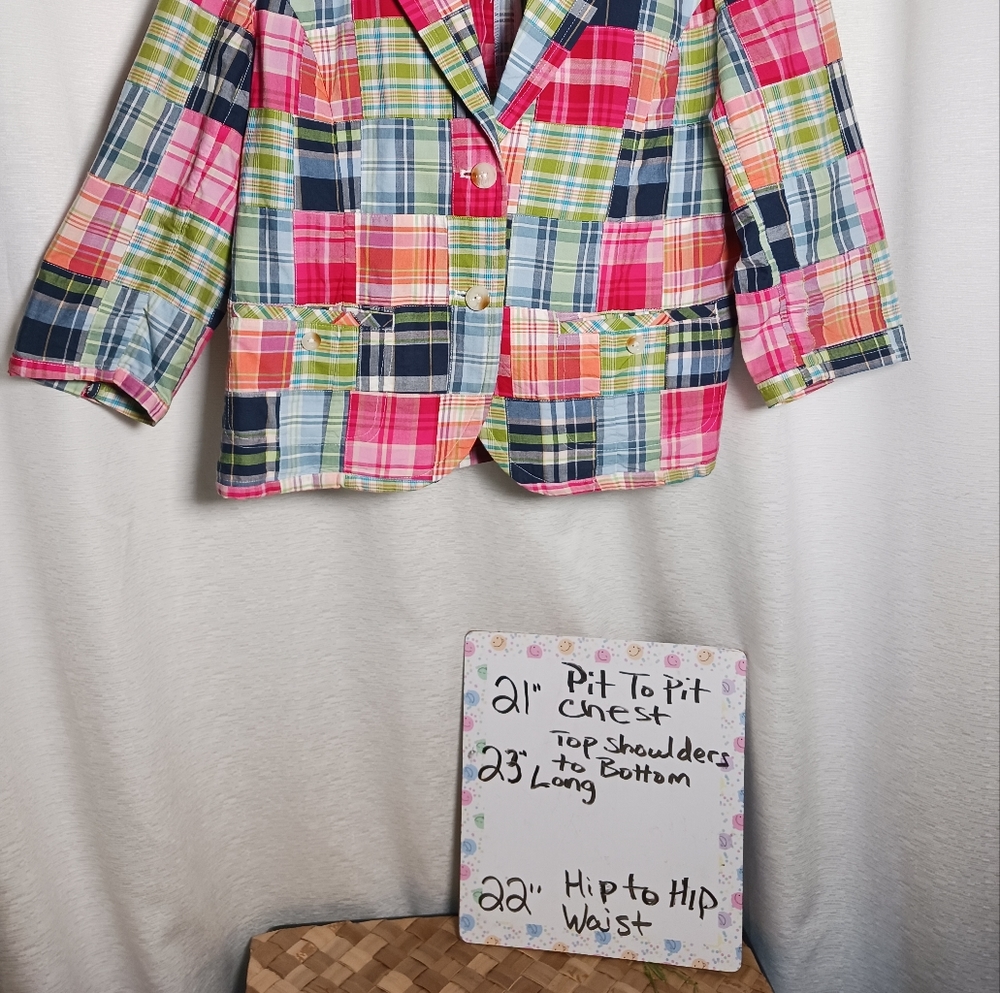 L.L. Bean Colorful Patchwork Blazer - Picture 3 of 9
